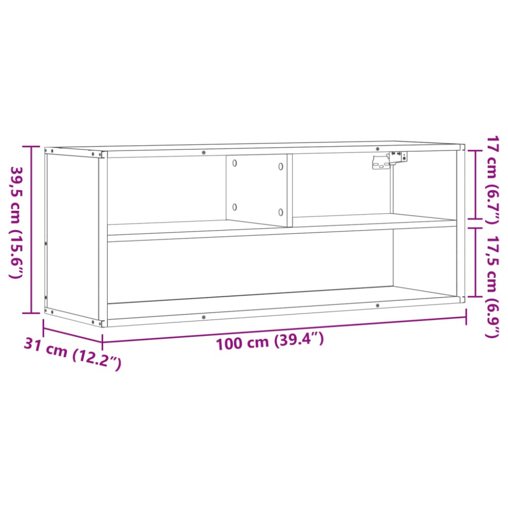 Produktbild för Tv-bänk brun ek 100x31x39,5 cm konstruerat trä och metall