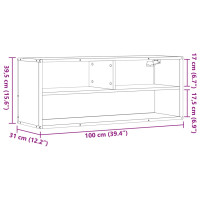 Produktbild för Tv-bänk brun ek 100x31x39,5 cm konstruerat trä och metall
