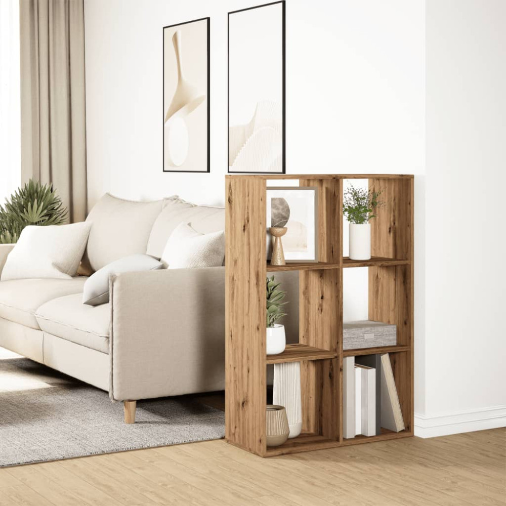 Produktbild för Bokhylla/Rumsavdelare ek 69,5x29x103,5 cm konstruerat trä