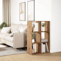 Produktbild för Bokhylla/Rumsavdelare ek 69,5x29x103,5 cm konstruerat trä