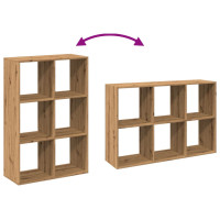 Produktbild för Bokhylla/Rumsavdelare ek 69,5x29x103,5 cm konstruerat trä