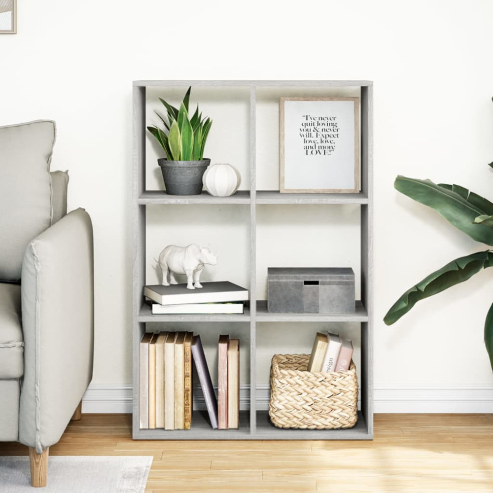 Produktbild för Bokhylla/Rumsavdelare 69,5x29x103,5 cm konstruerat trä