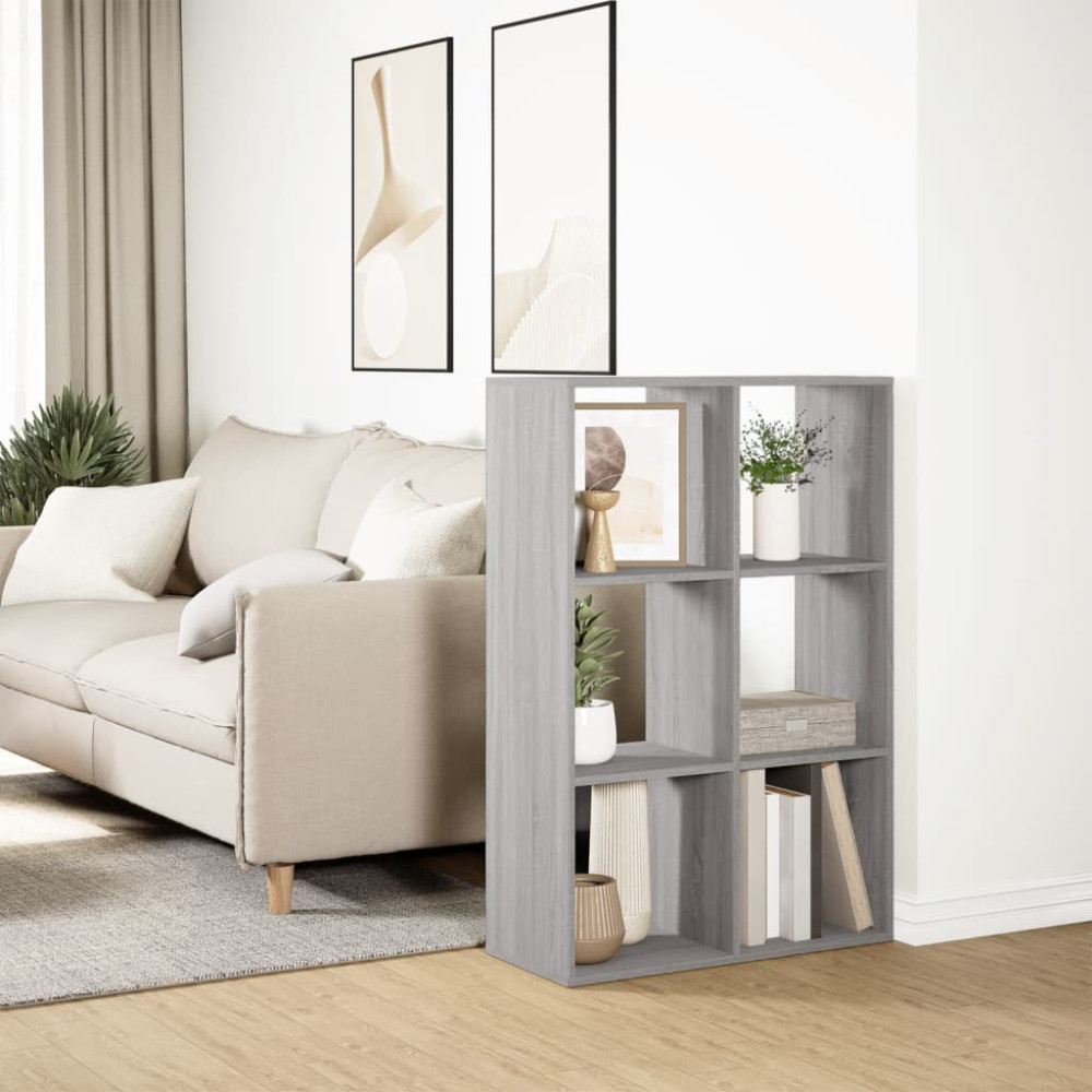 Produktbild för Bokhylla/Rumsavdelare 69,5x29x103,5 cm konstruerat trä