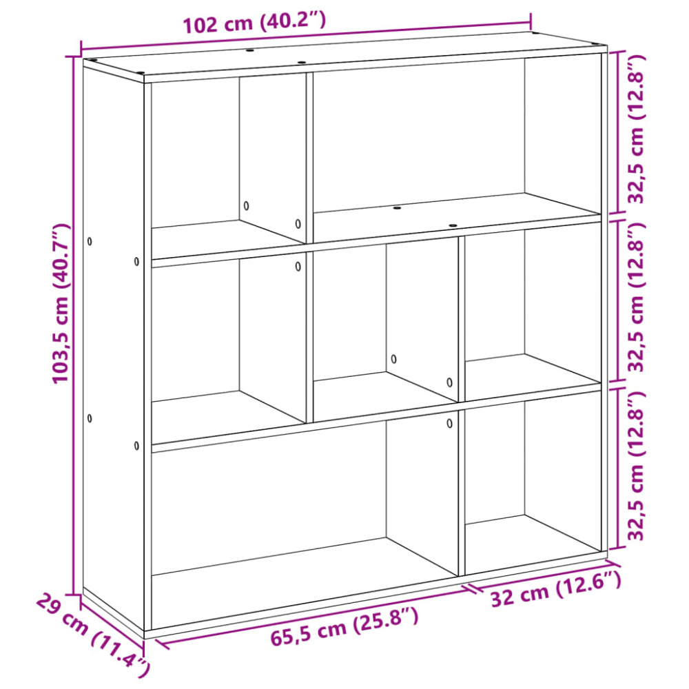 Produktbild för Bokhylla/Rumsavdelare vit 102x29x103,5 cm konstruerat trä