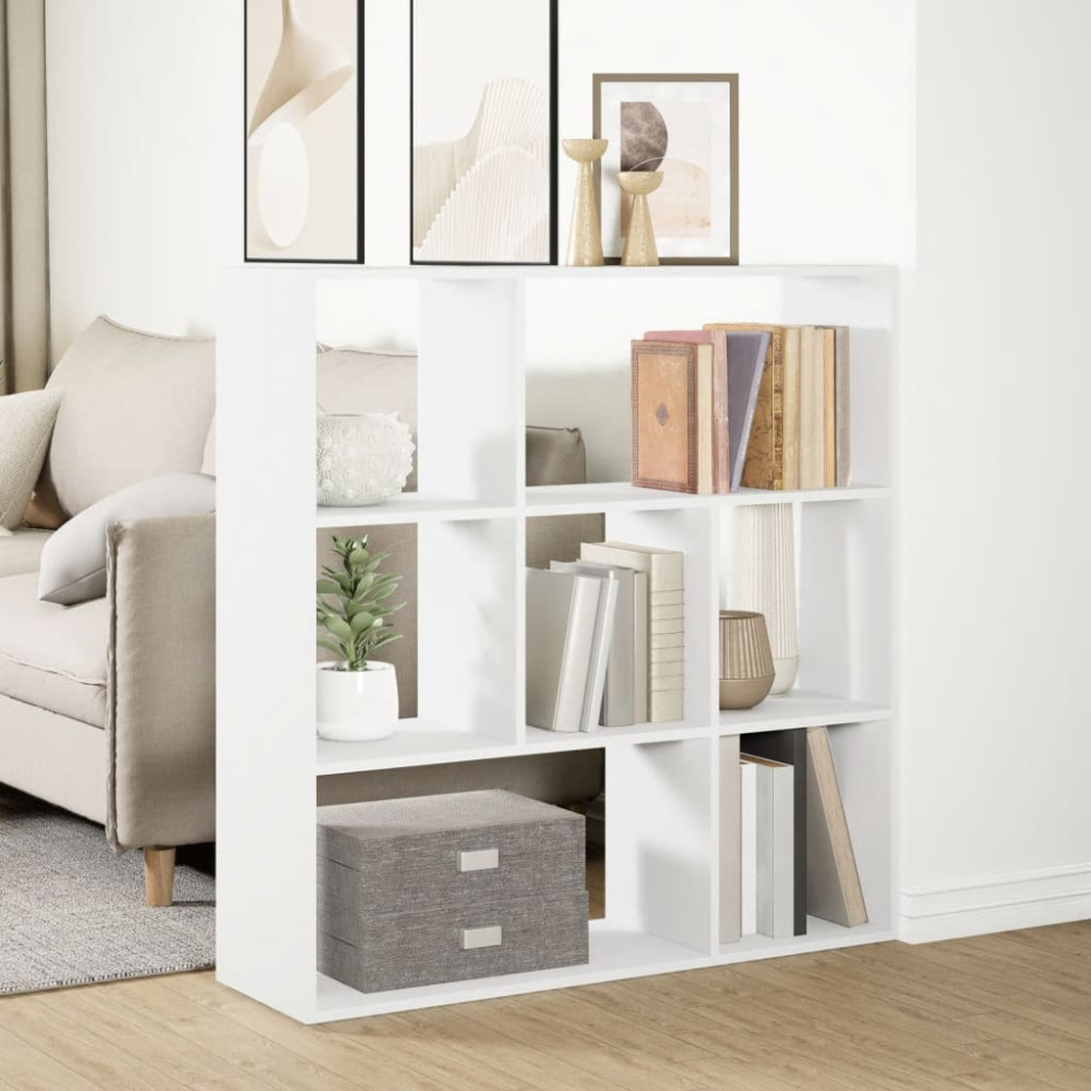 Produktbild för Bokhylla/Rumsavdelare vit 102x29x103,5 cm konstruerat trä