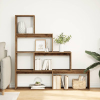 Produktbild för Bokhylla/Rumsavdelare 4 hyllor 143,5x29x143,5cm konstruerat trä