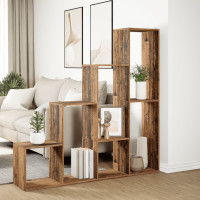 Produktbild för Bokhylla/Rumsavdelare 4 hyllor 143,5x29x143,5cm konstruerat trä