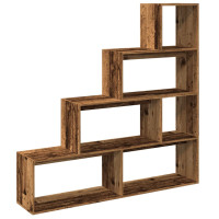 Produktbild för Bokhylla/Rumsavdelare 4 hyllor 143,5x29x143,5cm konstruerat trä