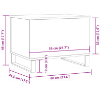 Produktbild för Soffbord åldrat trä 60x44,5x45 cm konstruerat trä