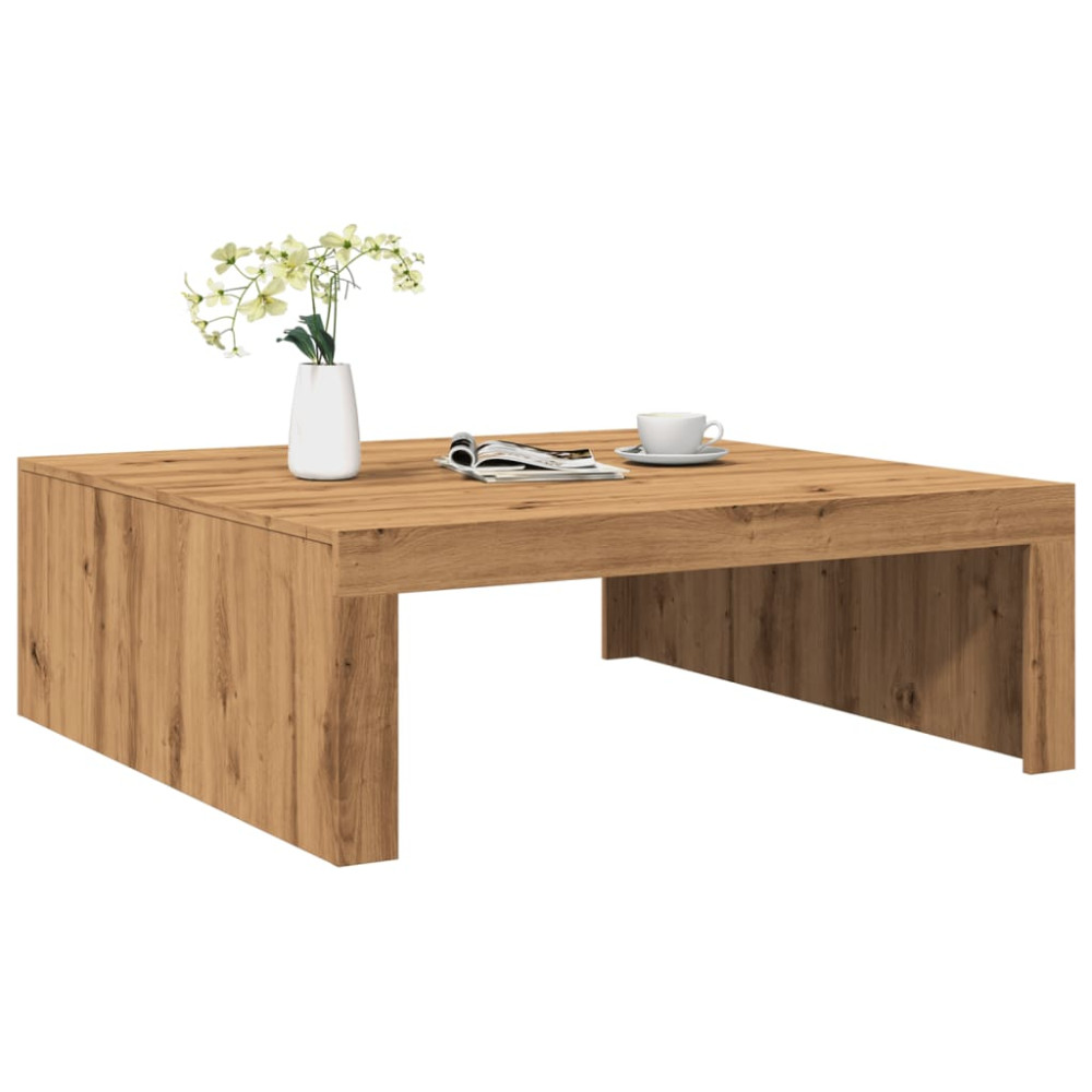 Produktbild för Soffbord artisan ek 100x100x35 cm konstruerat trä