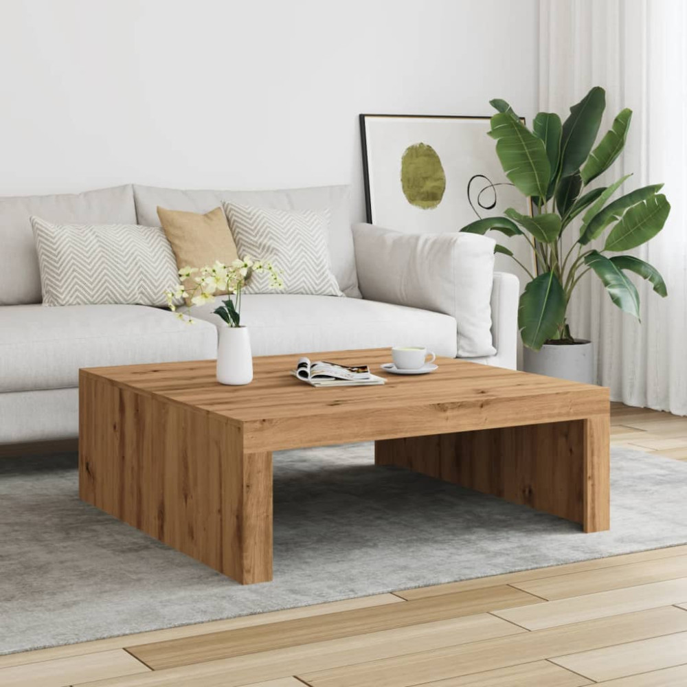 Produktbild för Soffbord artisan ek 100x100x35 cm konstruerat trä
