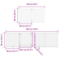 Produktbild för Hundgrind med dörr vikbar 8 paneler 640 cm poppel