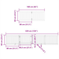 Produktbild för Hundgrind med dörr vikbar 8 paneler 640 cm poppel