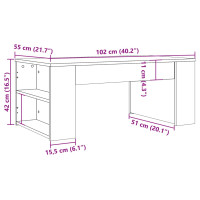 Produktbild för Soffbord artisan ek 102x55x42 cm konstruerat trä