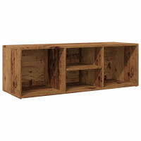 Produktbild för Skoförvaringsbänk åldrat trä 105x35x35 cm konstruerat trä