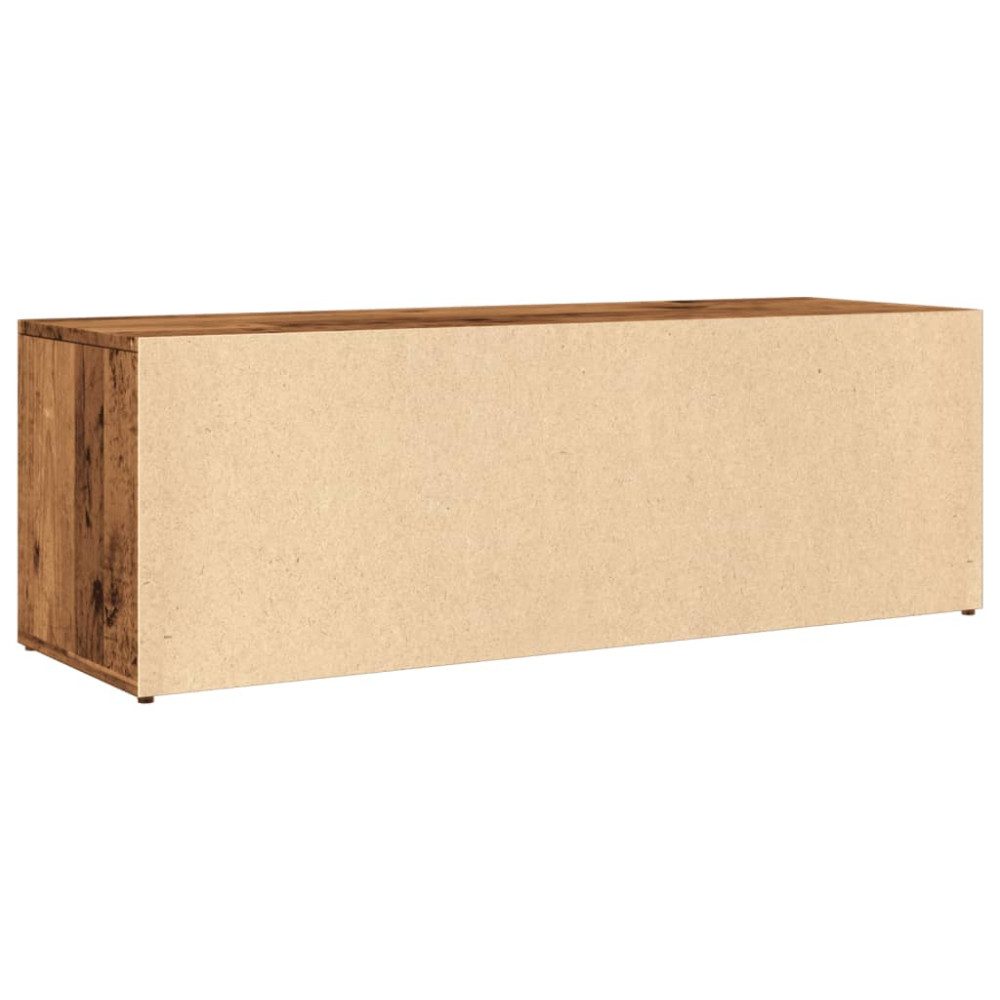 Produktbild för Skoförvaringsbänk åldrat trä 105x35x35 cm konstruerat trä