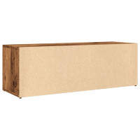 Produktbild för Skoförvaringsbänk åldrat trä 105x35x35 cm konstruerat trä