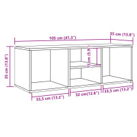 Produktbild för Skoförvaringsbänk åldrat trä 105x35x35 cm konstruerat trä