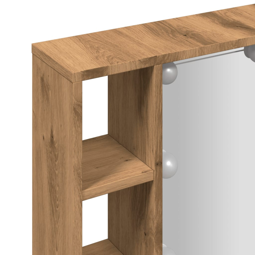 Produktbild för Spegelskåp med LED artisan ek 76x15x55 cm konstruerat trä