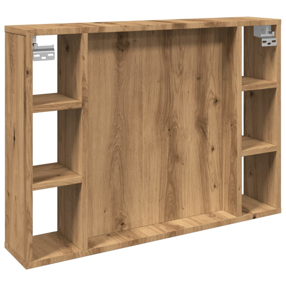 Produktbild för Spegelskåp med LED artisan ek 76x15x55 cm konstruerat trä