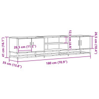 Produktbild för Tv-bänk brun ek 180x35x41 cm konstruerat trä