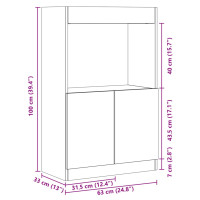 Produktbild för Högskåp brun ek 63x33x100 cm konstruerat trä