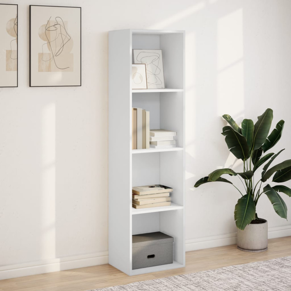 Produktbild för Bokhylla vit 40x30x152 cm konstruerat trä