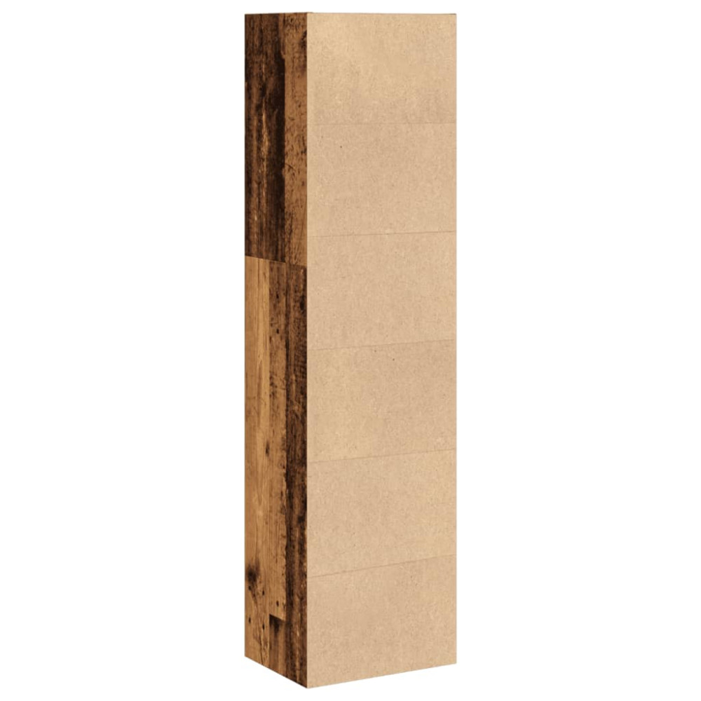 Produktbild för Bokhylla åldrat trä 40x30x152 cm konstruerat trä
