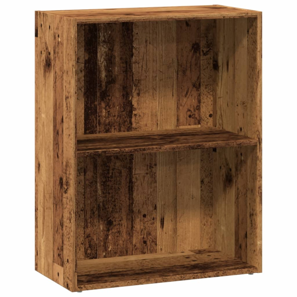 Produktbild för Bokhylla åldrat trä 60x30x77 cm konstruerat trä
