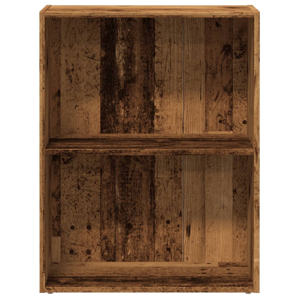 Produktbild för Bokhylla åldrat trä 60x30x77 cm konstruerat trä