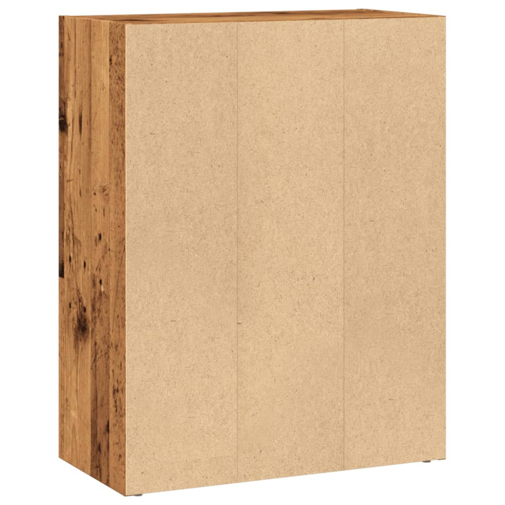 Produktbild för Bokhylla åldrat trä 60x30x77 cm konstruerat trä