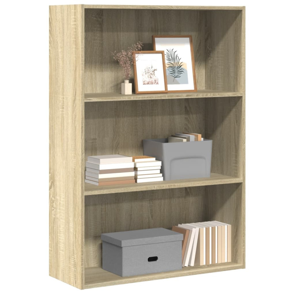 Produktbild för Bokhylla sonoma-ek 80x30x114 cm konstruerat trä