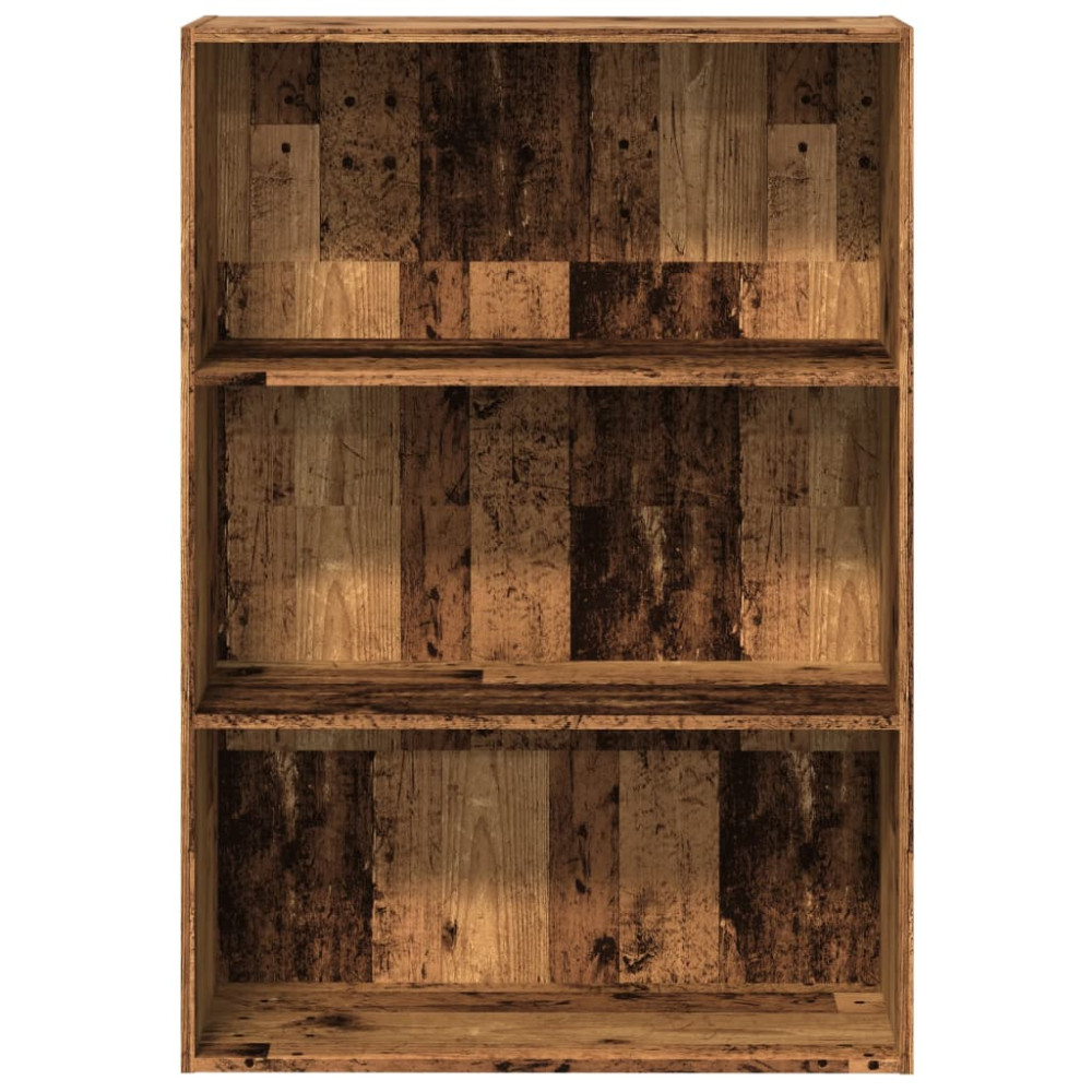 Produktbild för Bokhylla åldrat trä 80x30x114 cm konstruerat trä