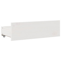 Produktbild för Säng med bokhylla utan madrass vit 135x190cm massiv furu