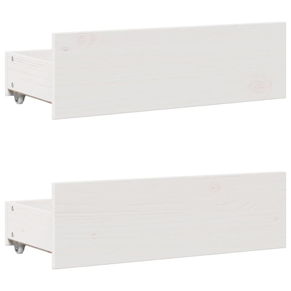 Produktbild för Säng med bokhylla utan madrass vit 135x190cm massiv furu