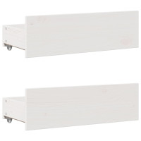 Produktbild för Säng med bokhylla utan madrass vit 135x190cm massiv furu
