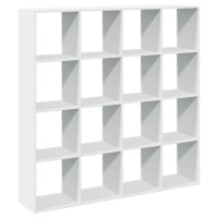 Produktbild för Bokhylla vit 137,5x29x137,5 cm konstruerat trä