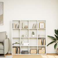Produktbild för Bokhylla vit 137,5x29x137,5 cm konstruerat trä