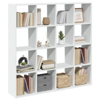 Produktbild för Bokhylla vit 137,5x29x137,5 cm konstruerat trä