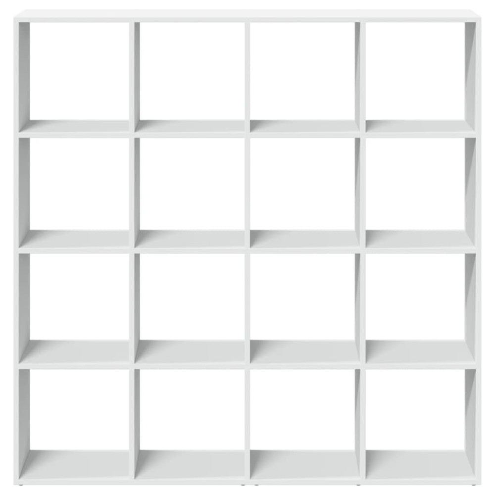 Produktbild för Bokhylla vit 137,5x29x137,5 cm konstruerat trä