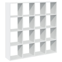 Produktbild för Bokhylla vit 137,5x29x137,5 cm konstruerat trä