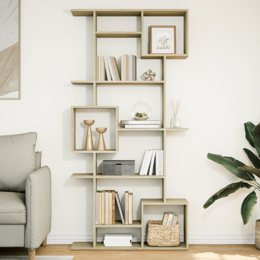 Produktbild för Bokhylla sonoma-ek 92x29x188 cm konstruerat trä