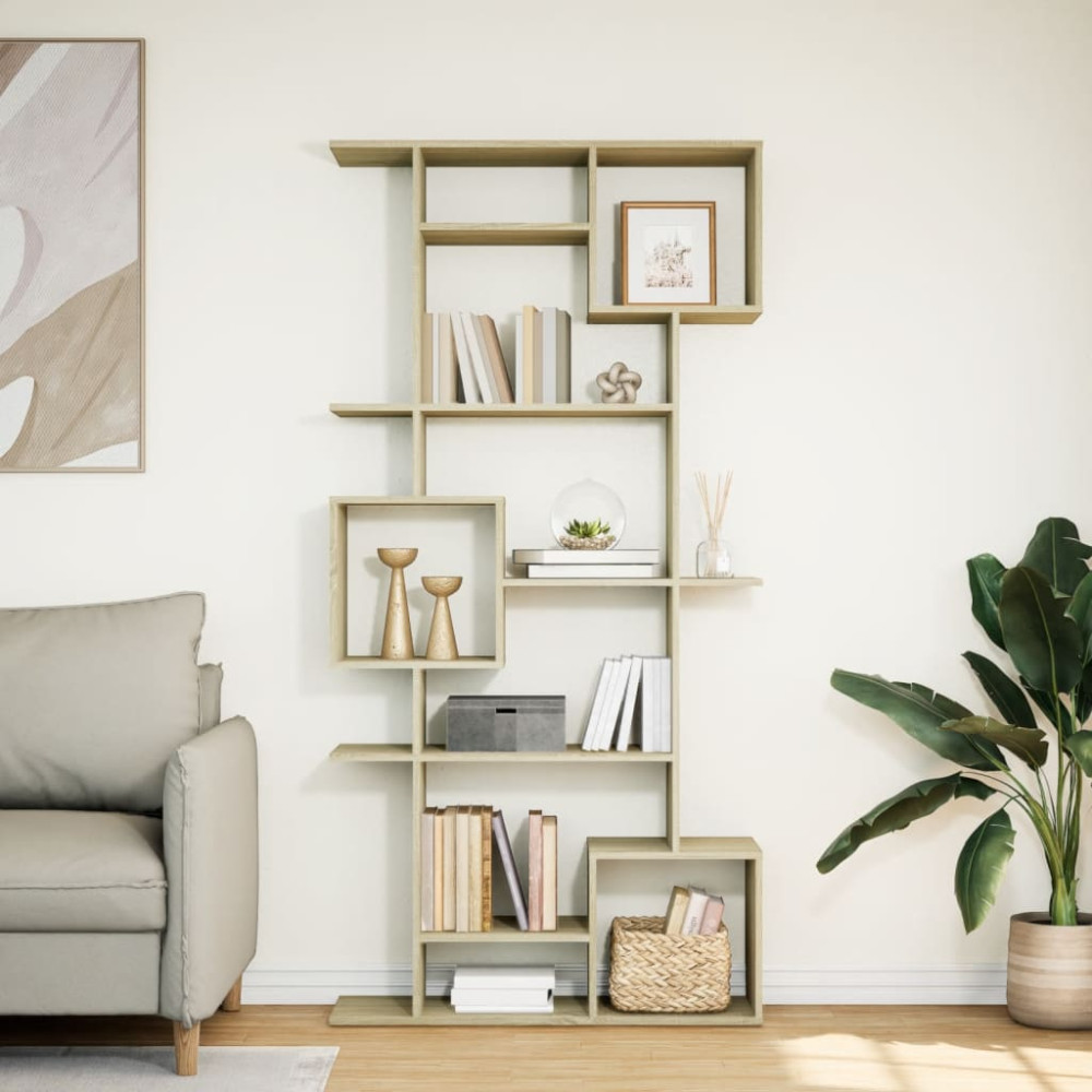 Produktbild för Bokhylla sonoma-ek 92x29x188 cm konstruerat trä