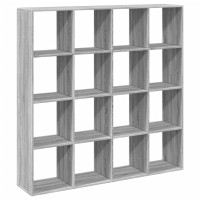 Produktbild för Bokhylla grå sonoma 137,5x29x137,5 cm konstruerat trä