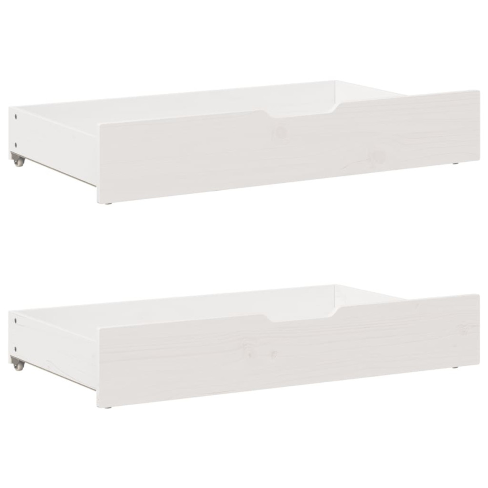 Produktbild för Säng med bokhylla utan madrass vit 100x200cm massiv furu