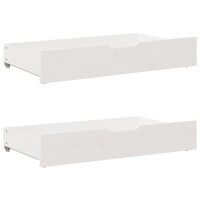 Produktbild för Säng med bokhylla utan madrass vit 100x200cm massiv furu
