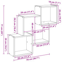 Produktbild för Väggskåp 78x18x71 cm rökfärgad ek konstruerat trä