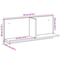 Produktbild för Väggskåp 70x16,5x30 cm brun ek konstruerat trä