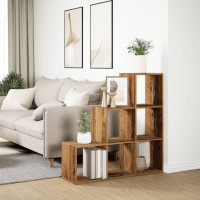 Produktbild för Bokhylla/Rumsavdelare 3 hyllplan 99x29x99 cm konstruerat trä