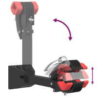 Produktbild för Cykelmonteringsställ väggmonterat vikbart röd och svart stål
